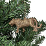 Kersthanger luipaard - goud - 12 cm