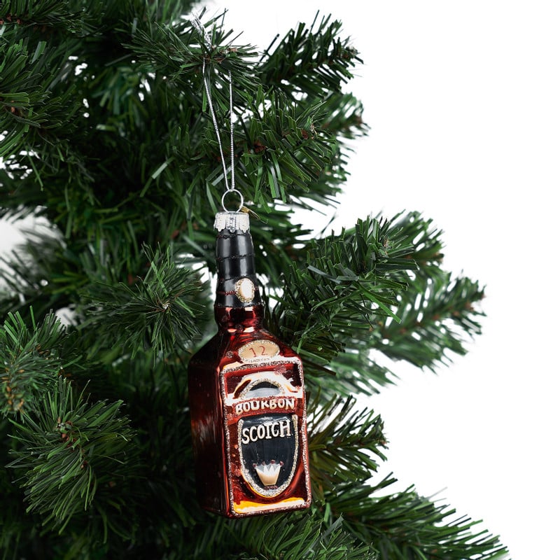 Kersthanger whiskeyfles - 14 cm