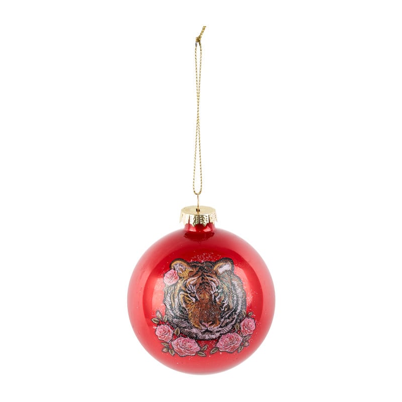 Kerstbal rood - 8 cm - glas
