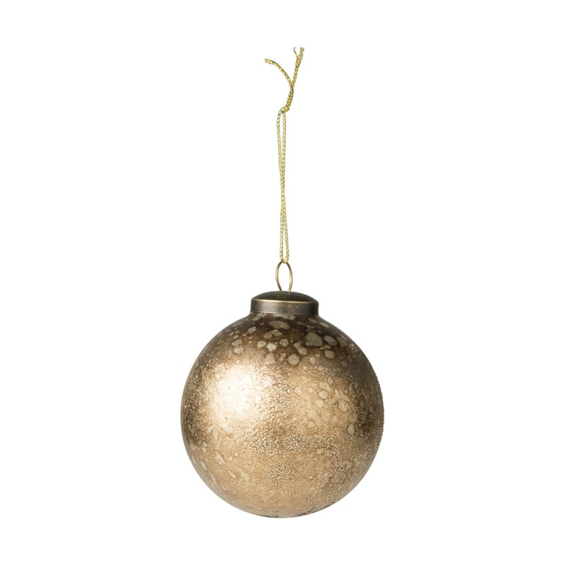 Kerstbal bruin - glas - 8 cm