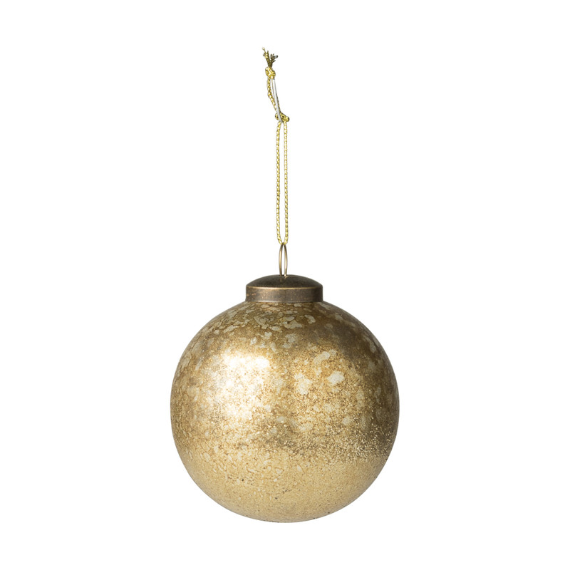 Kerstbal goud - glas - 8 cm