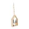 Huisje met rendier - hout/kunststof - 12 cm