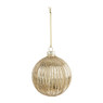 Kerstbal met strepen - goudkleurig - ø8 cm