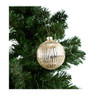 Kerstbal met strepen - goudkleurig - ø8 cm