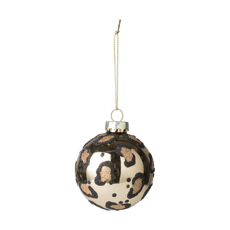 Kerstbal luipaard - diverse varianten - 7 cm