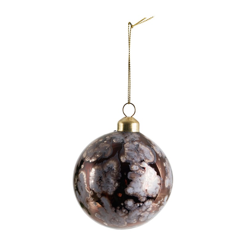 Kerstbal vlek - donker bruin - 8 cm