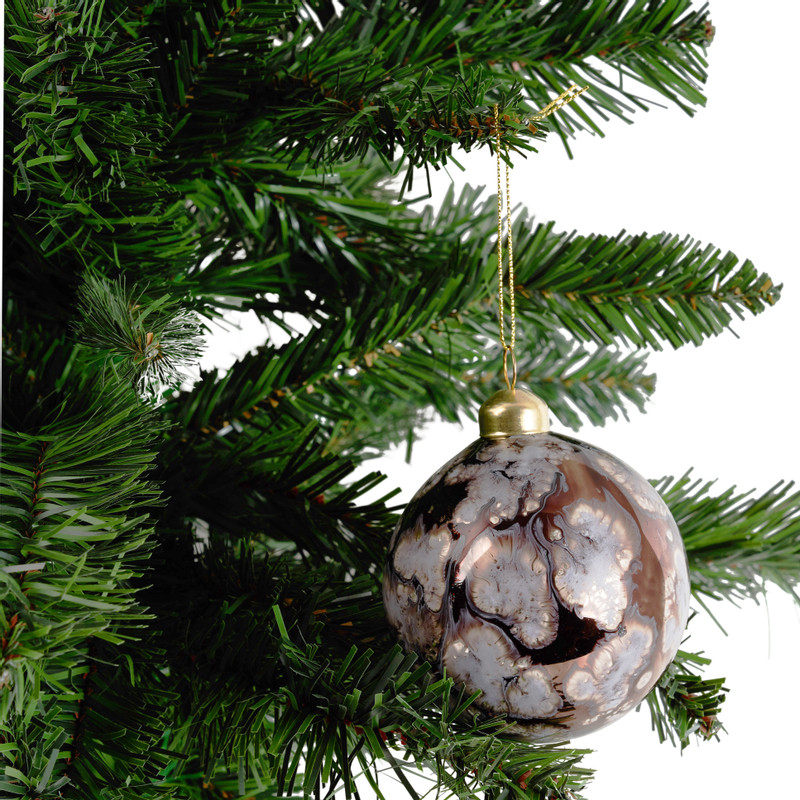 Kerstbal vlek - donker bruin - 8 cm