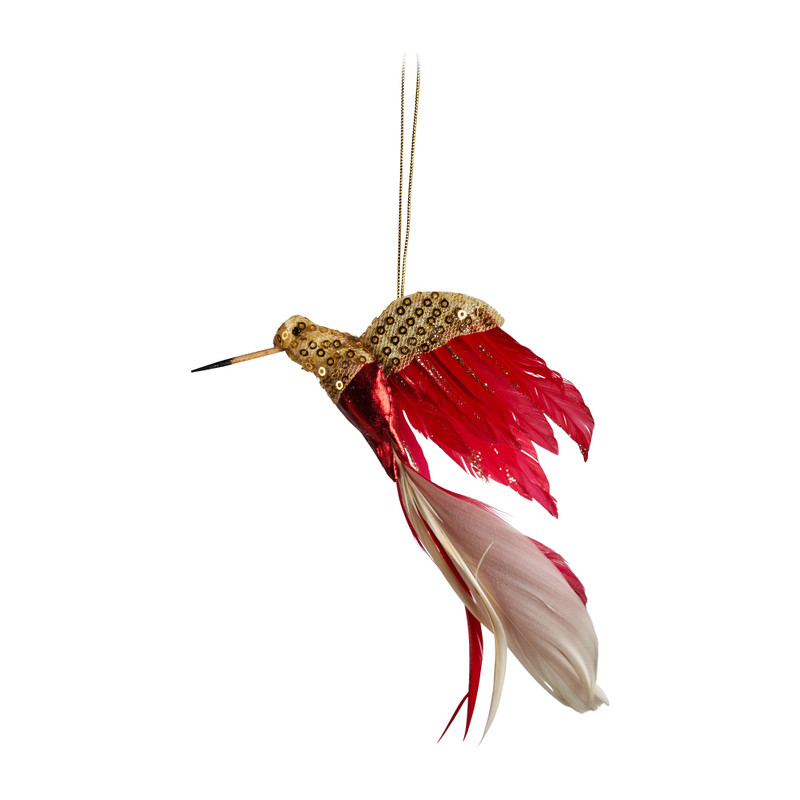 Hanger vogel - rood - 16 cm
