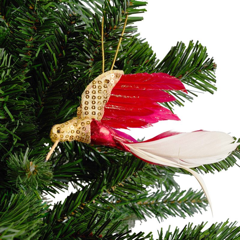 Hanger vogel - rood - 16 cm