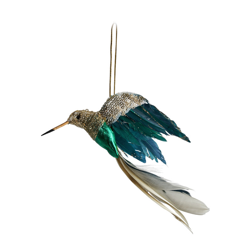 Hanger vogel - groen - 16 cm
