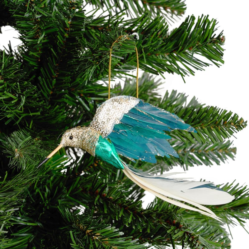 Hanger vogel - groen - 16 cm