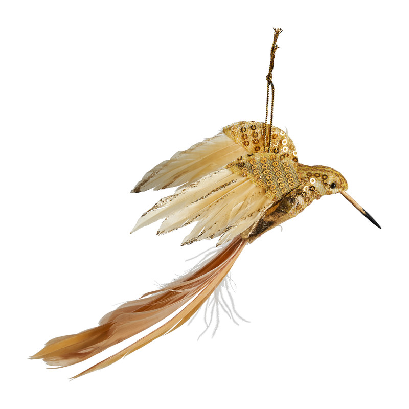 Hanger vogel - geel - 16 cm