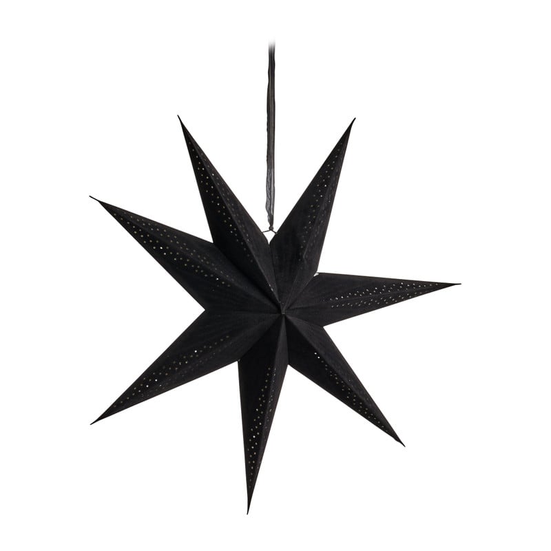 Kerstster velvet met led - zwart - 60 cm