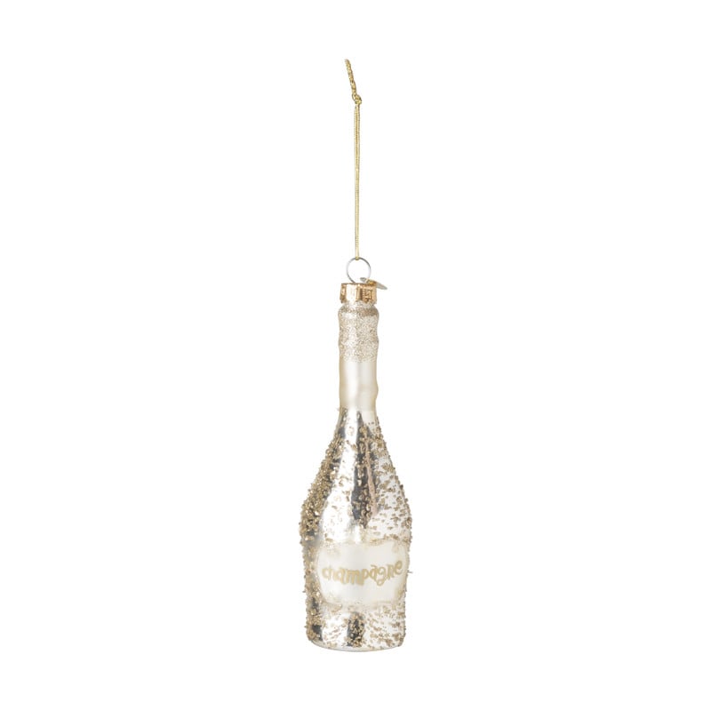 Kersthanger champagne - goudkleurig - 4.5x4.5x16.5 cm