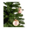 Kerstbal bloem mat - champagne - glas - 10 cm