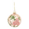 Kerstbal bloem - champagne - glas - 10 cm