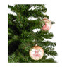 Kerstbal bloem - champagne - glas - 10 cm
