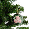 Kerstbal bloem - groen - glas - 8 cm