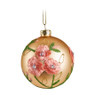 Kerstbal bloem mat - goud - glas - 8 cm