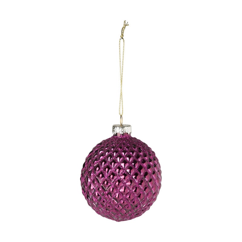 Kerstbal - paars - 8 cm