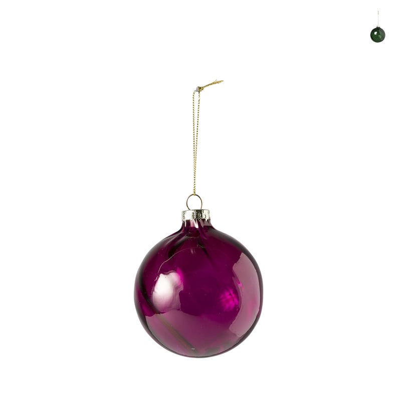 Kerstbal rood glas - diverse varianten - ⌀8 cm