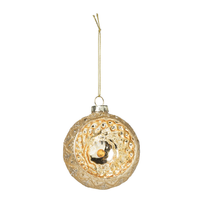 Kerstbal open - goudkleurig - Ø8 cm