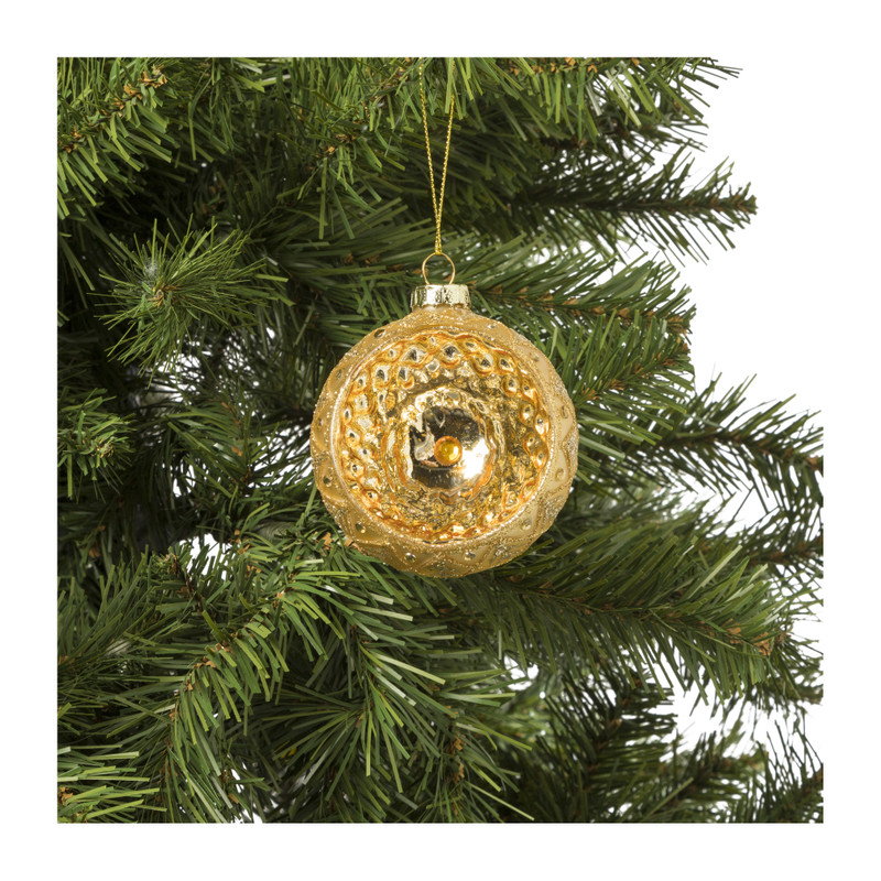 Kerstbal open - goudkleurig - Ø8 cm
