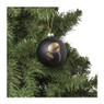 Kerstbal bloem - zwart - 8 cm