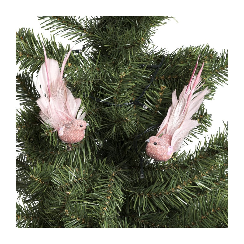 Vogel op clip - roze