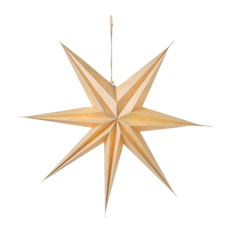 Kersthanger ster - bruin - 20 cm