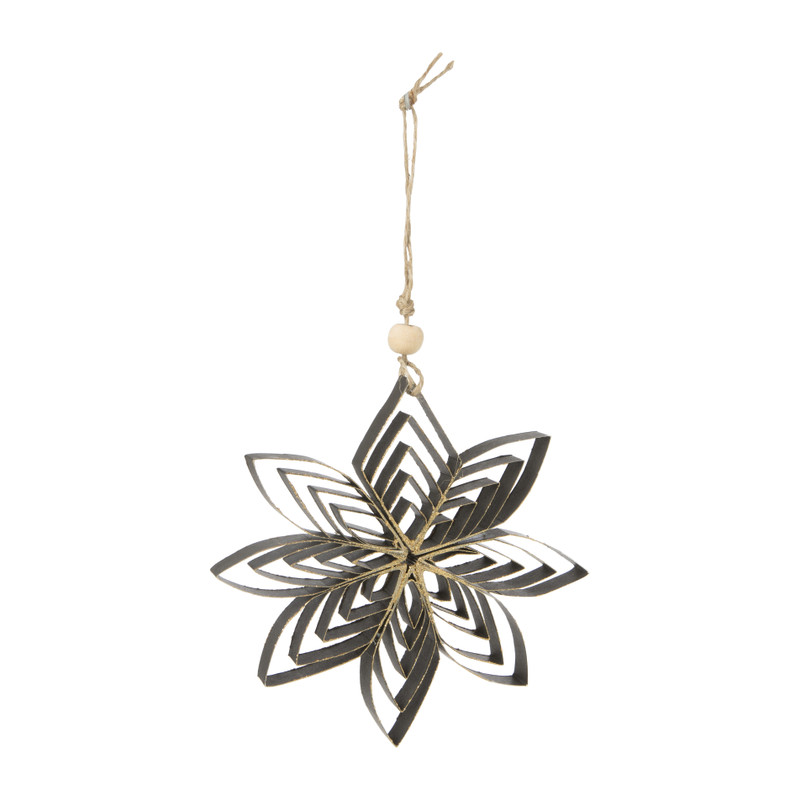 Kersthanger ster - zwart - 15 cm