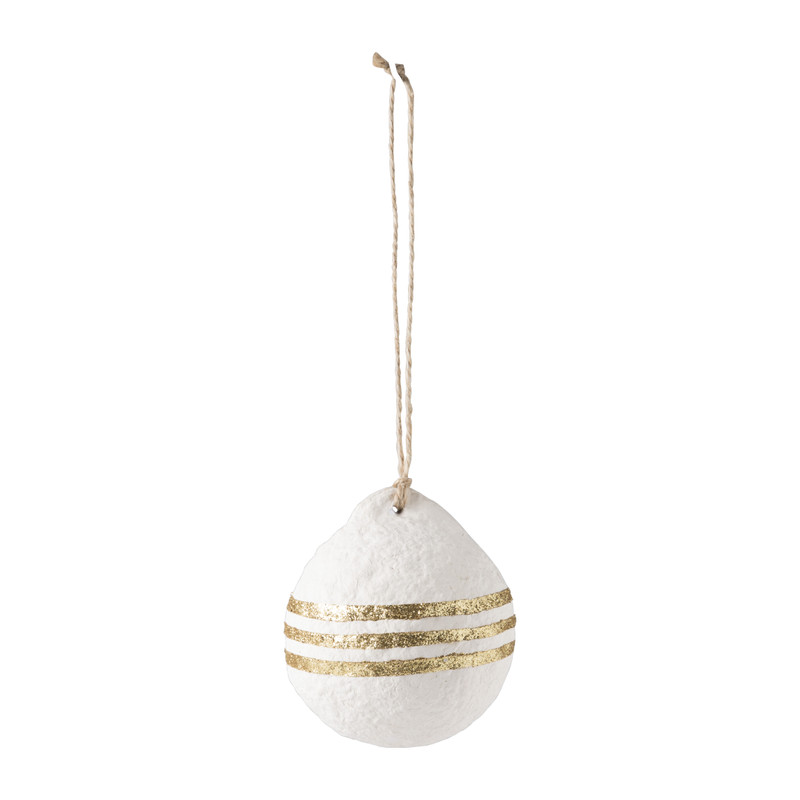 Kerstbal van recycled katoen - wit