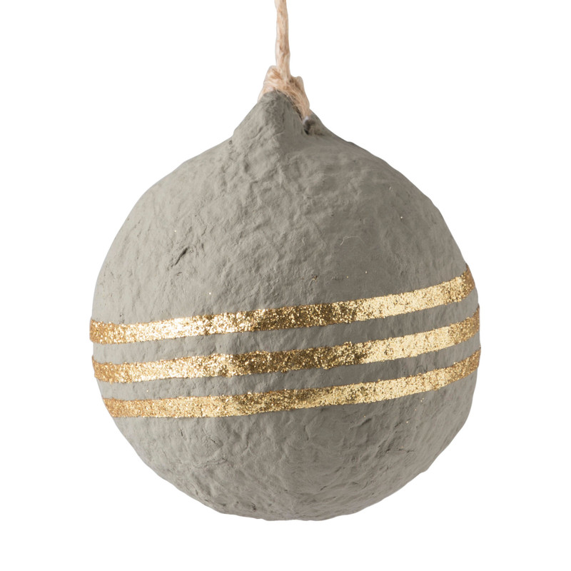 Kerstbal van recycled katoen - grijs
