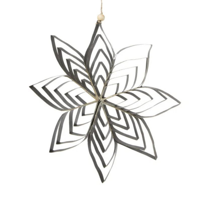 Papieren ster met glitter - zwart - ⌀30 cm 