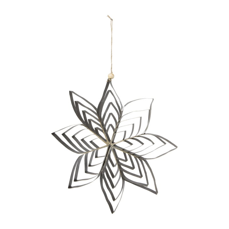 Papieren ster met glitter - zwart - ⌀30 cm 