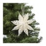 Kersthanger sneeuwvlok - wit/goud - 20 cm