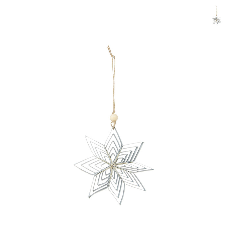 Kersthanger ster - blauw - 15 cm
