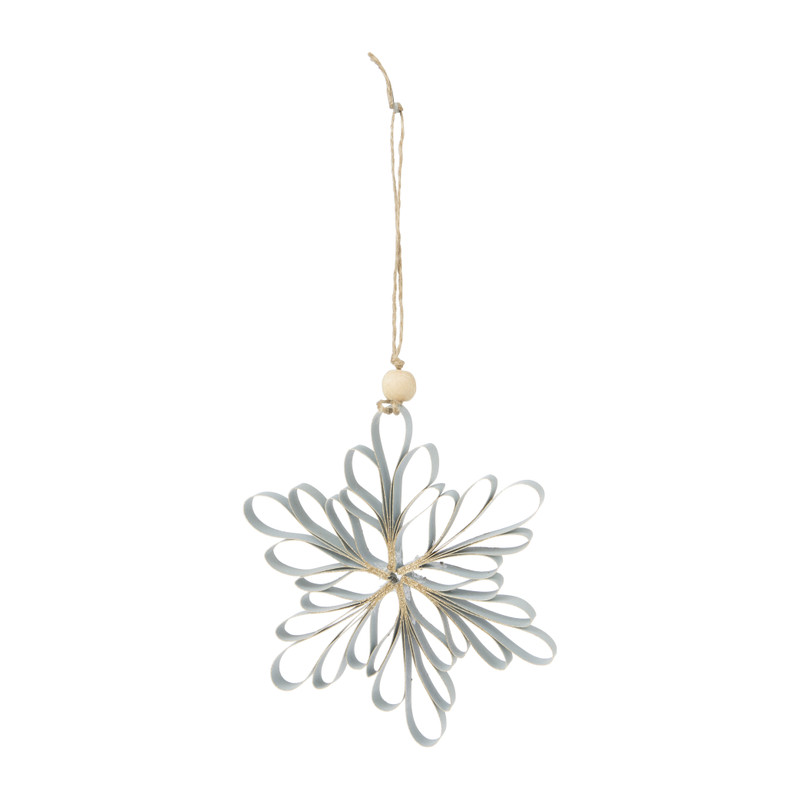 Kersthanger ster - blauw - 15 cm