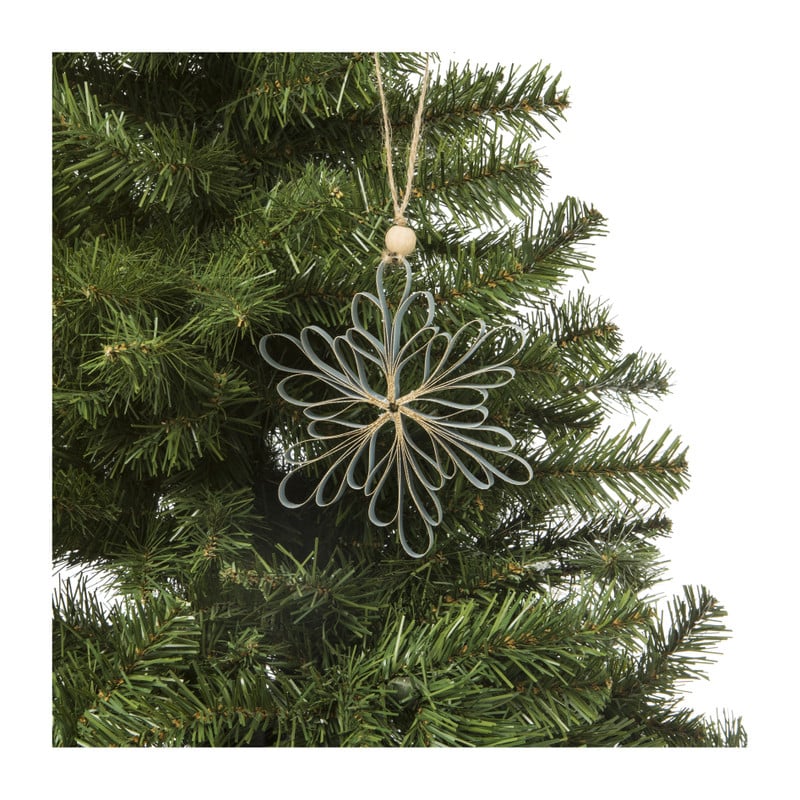 Kersthanger ster - blauw - 15 cm