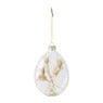 Kerstbal droogbloem - wit - 8.3x12 cm