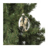 Kerstbal droogbloem - wit - 8.3x12 cm