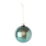 Kerstbal zon - blauw - Ø8 cm 