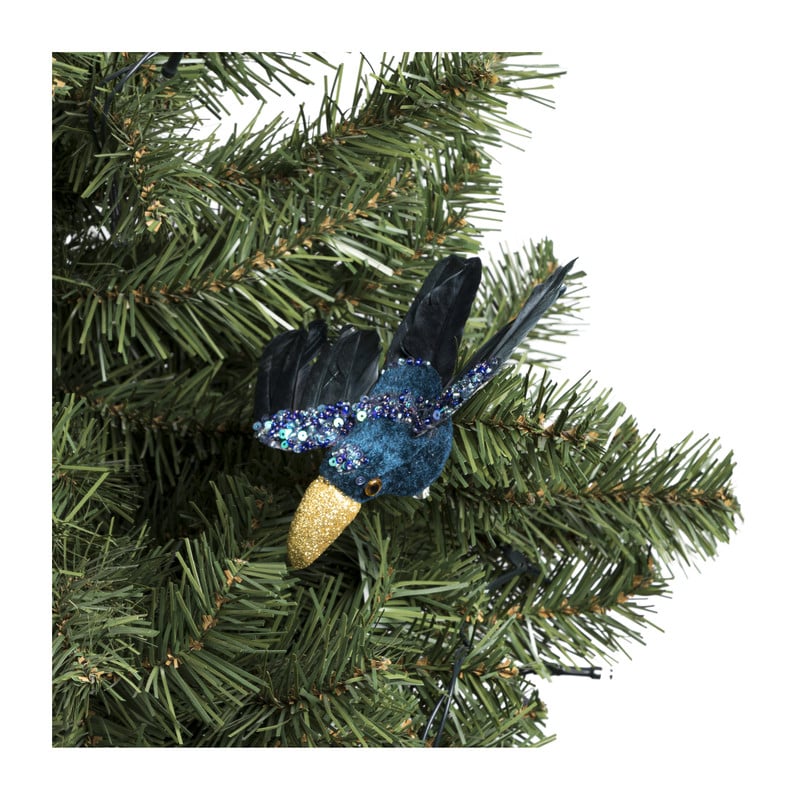 Toekan op clip - blauw - 14 cm