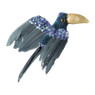 Toekan op clip - blauw - 14 cm