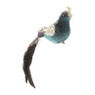 Vogel met kroon op clip - blauw/groen