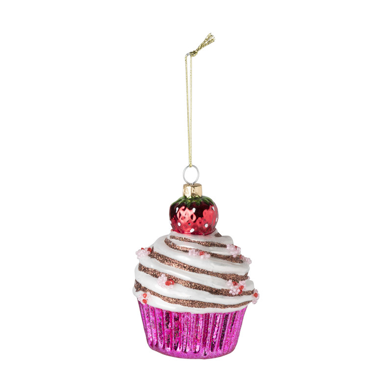 Kersthanger cupcakes - roze