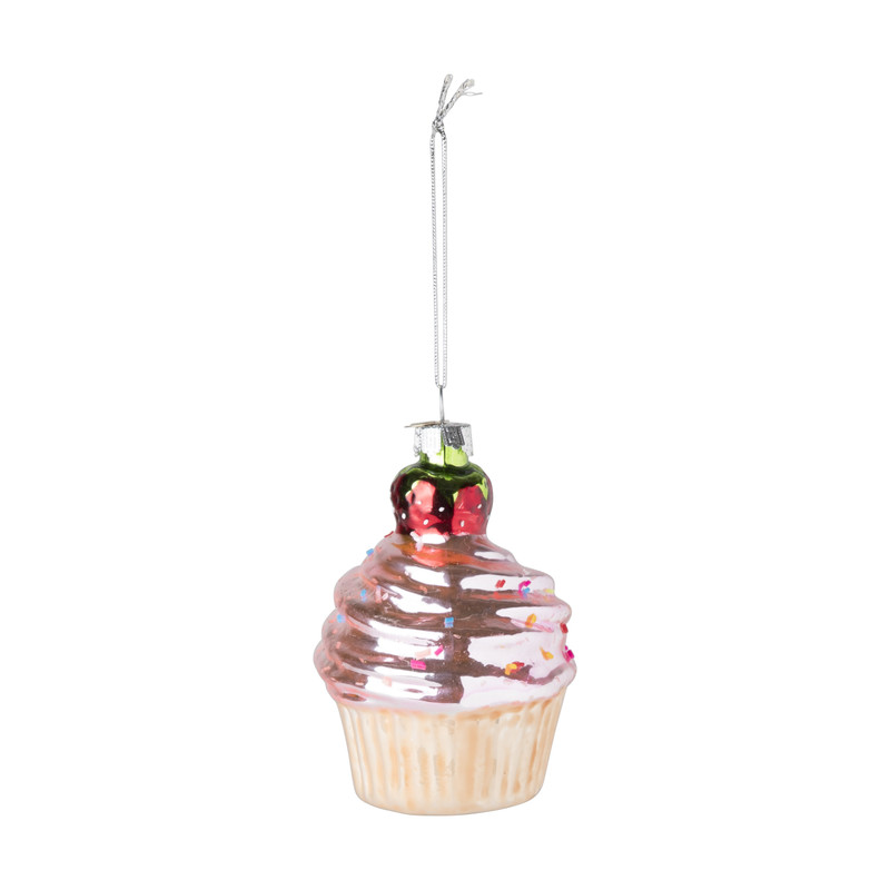 Kersthanger cupcakes - bruin 
