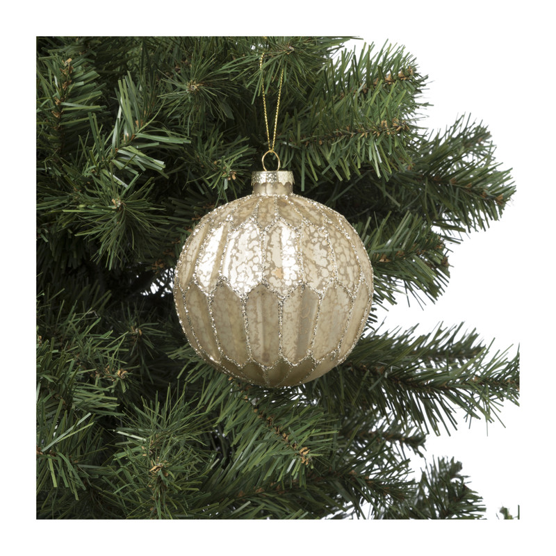 Kerstbal Kersthanger - goudkleurig - 10 cm