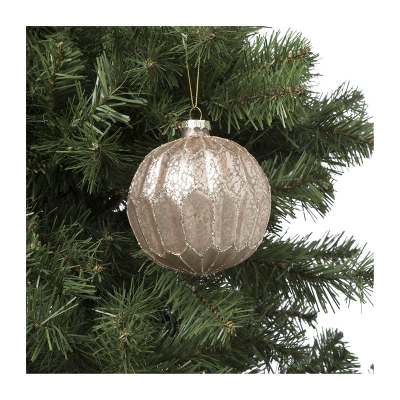 Kerstbal Kersthanger - roze - 10 cm