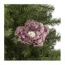 Kerstclip bloem - lila - 13x13 cm